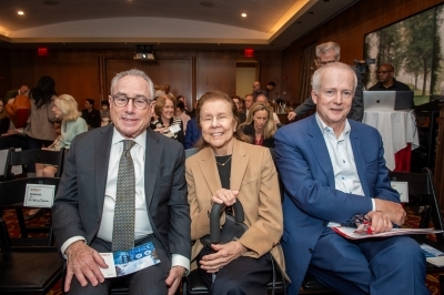 Left to right: Dr. Matthew Fink, Helen Appel and Dr. Robert Harrington.
